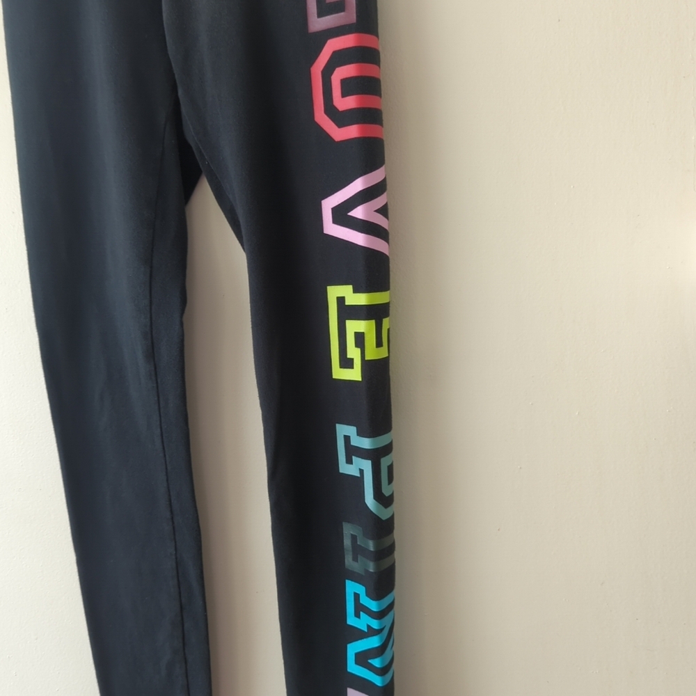 Victoria's Secret Love Pink Leggings Sz Xs Colorful High Waist Yoga Full Length - Picture 4 of 6